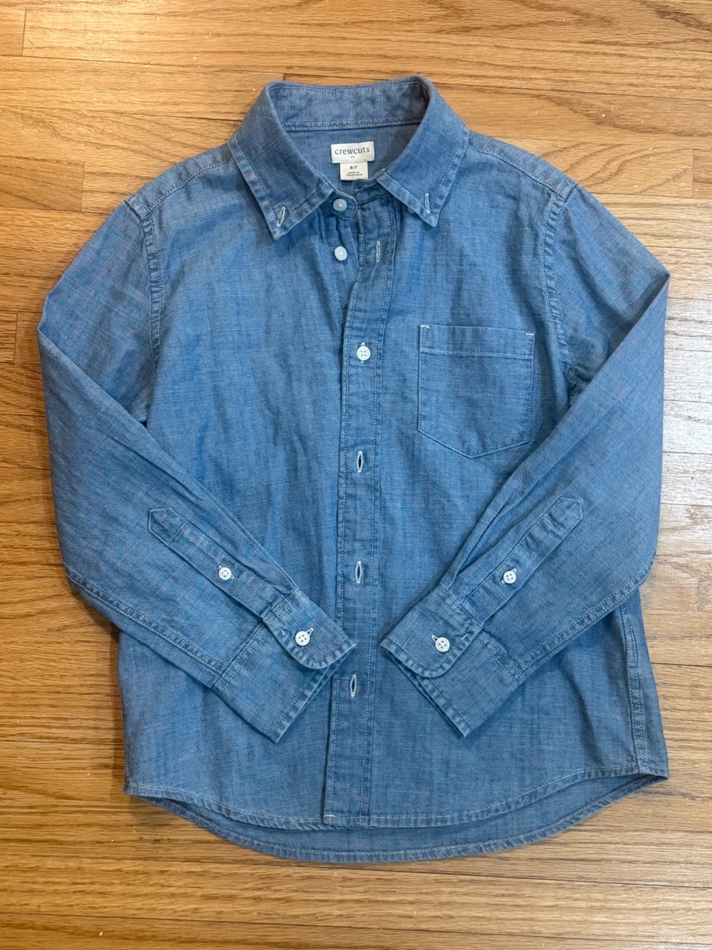 Crewcuts Boys Light Blue Chambray Button-Down Shirt NWOT